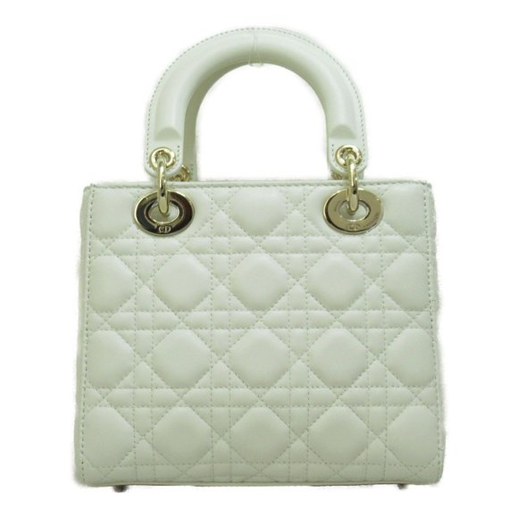 Dior Lady Dior Shoulder Bag White Lambskin [sheep leather] M105380LAV - Picture 2 of 10
